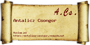 Antalicz Csongor névjegykártya